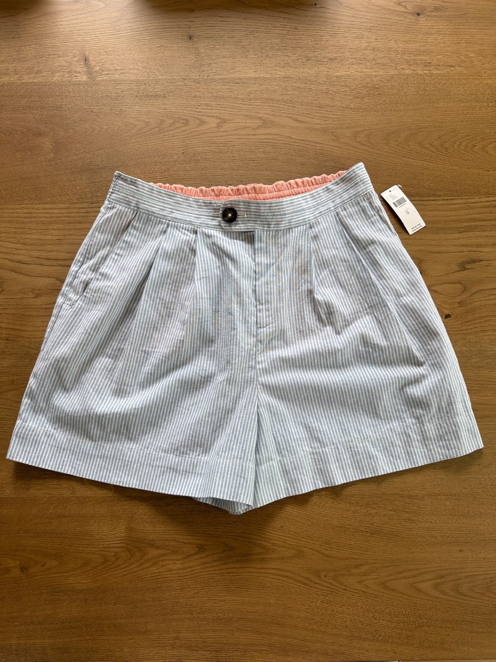 Anthropologie Blue-and-White Pinstripe Shorts size M New With Tags NWT